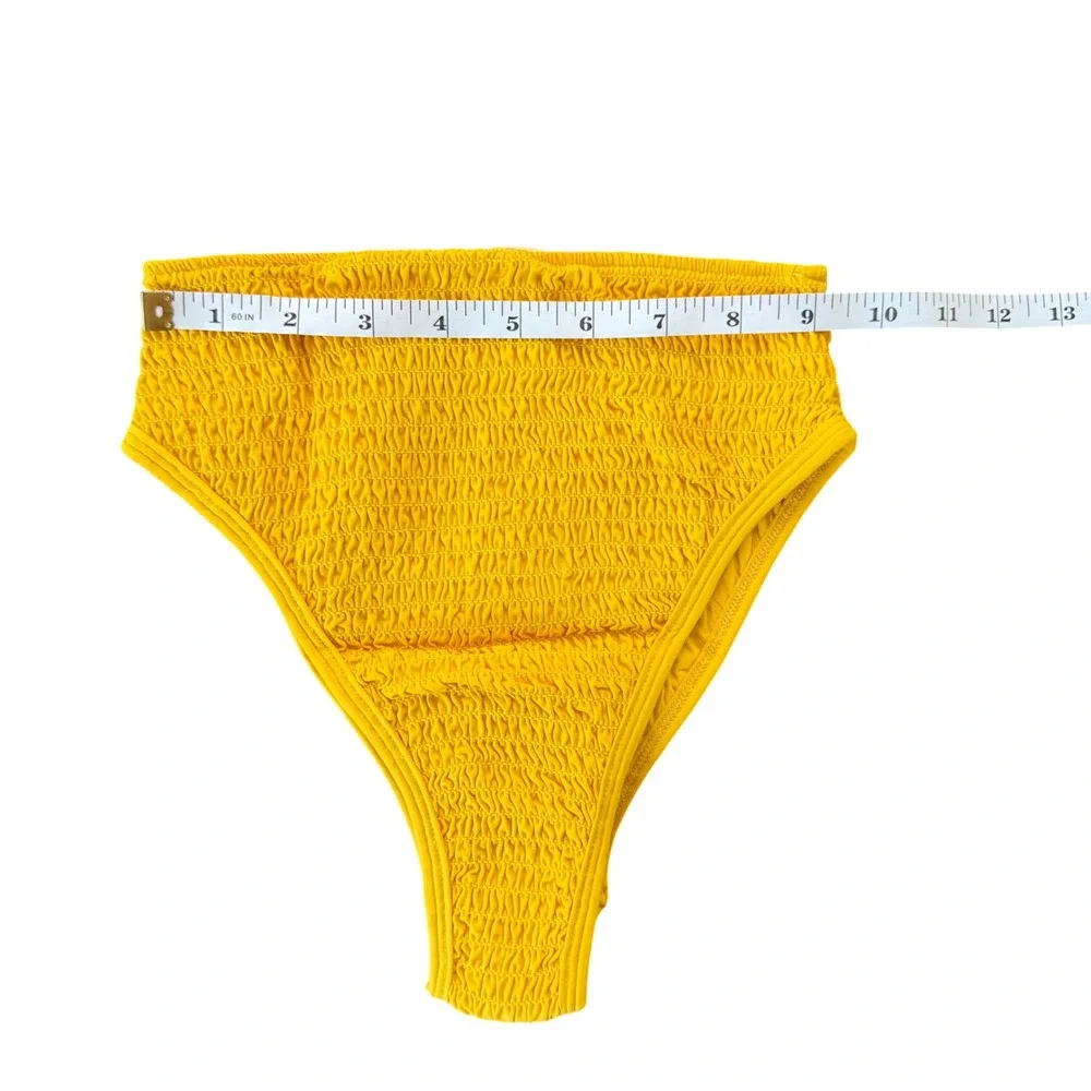 L*Space‎ Barlette Bottom Bitsy Marigold Smocked High Waist Bikini Bottom XS